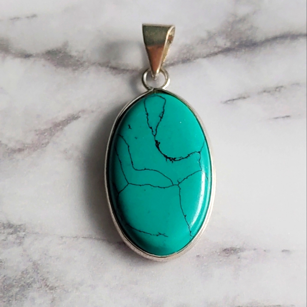 925 Silver Tibetan Turquoise Pendant